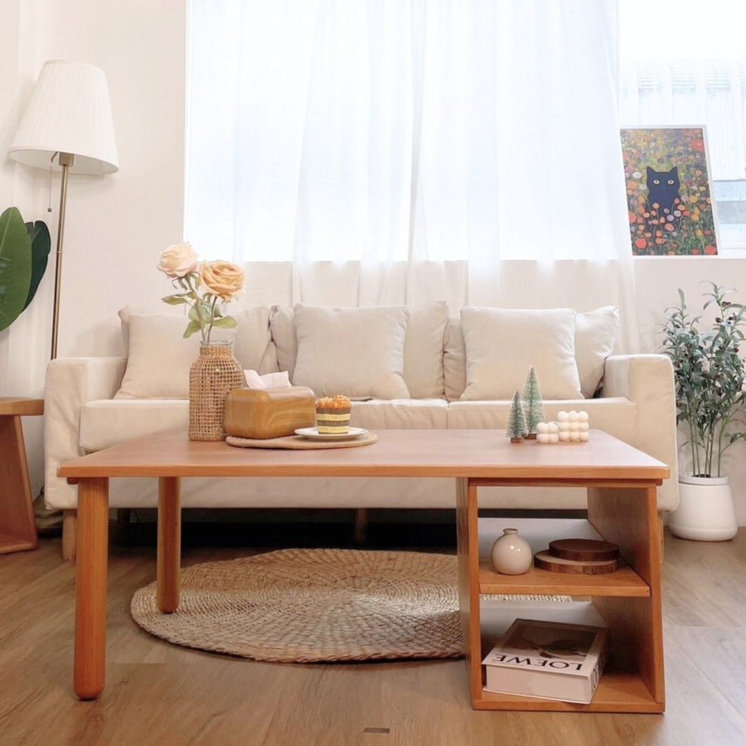 โต๊ะกลางไม้ยางพารา  MAAI DESIGN รุ่น HOKAN COFFEE TABLE  สีโอ๊ค_7